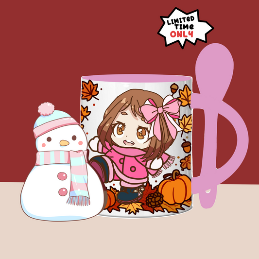 Ochaco (BNHA) anime mug with spoon