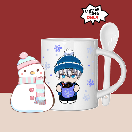 Gojo (JJK) anime mug with spoon