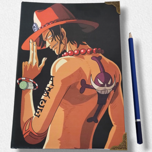 {Pre-Order} One Piece (OP Pirates) Ace Anime Faux Leather Journal