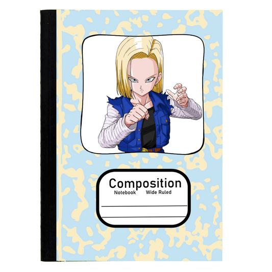 Andriod 18 (DBZ) Composition notebook Camo