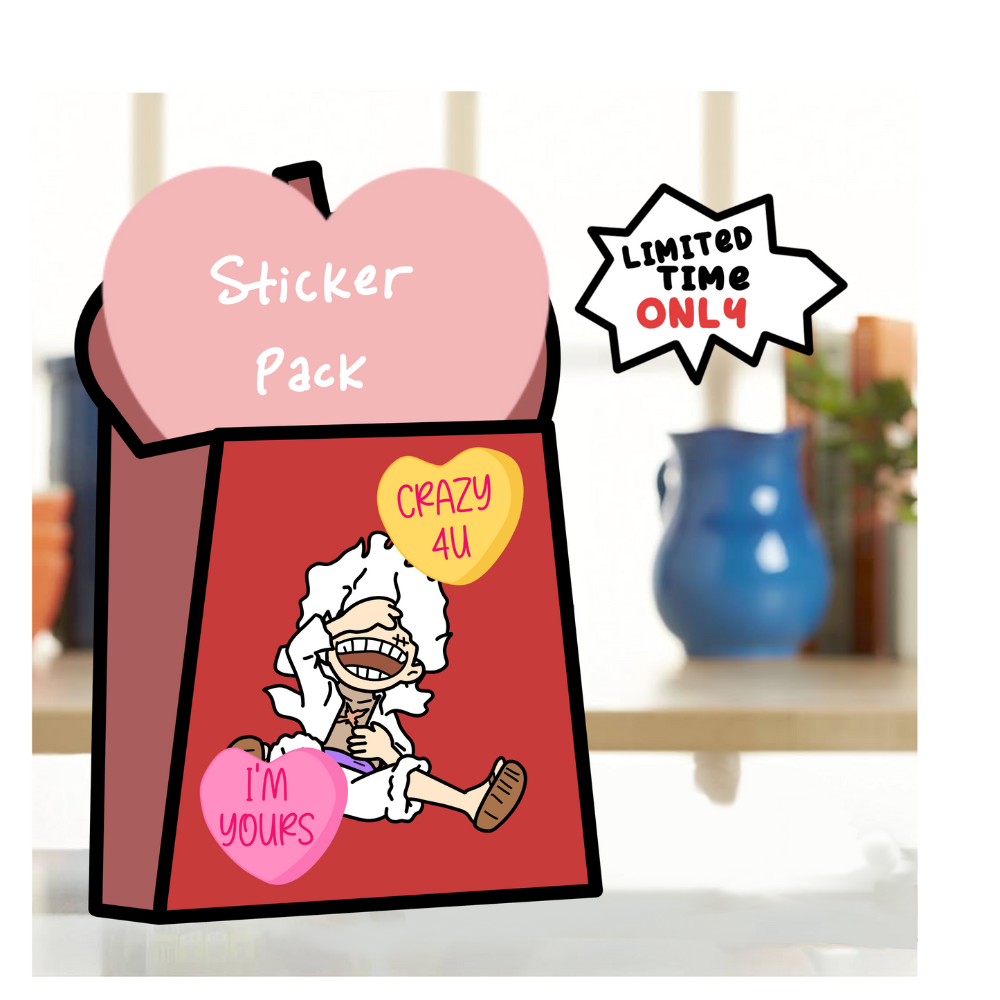 Mystery Luffy (OP Pirates) Valentine Sticker Pack