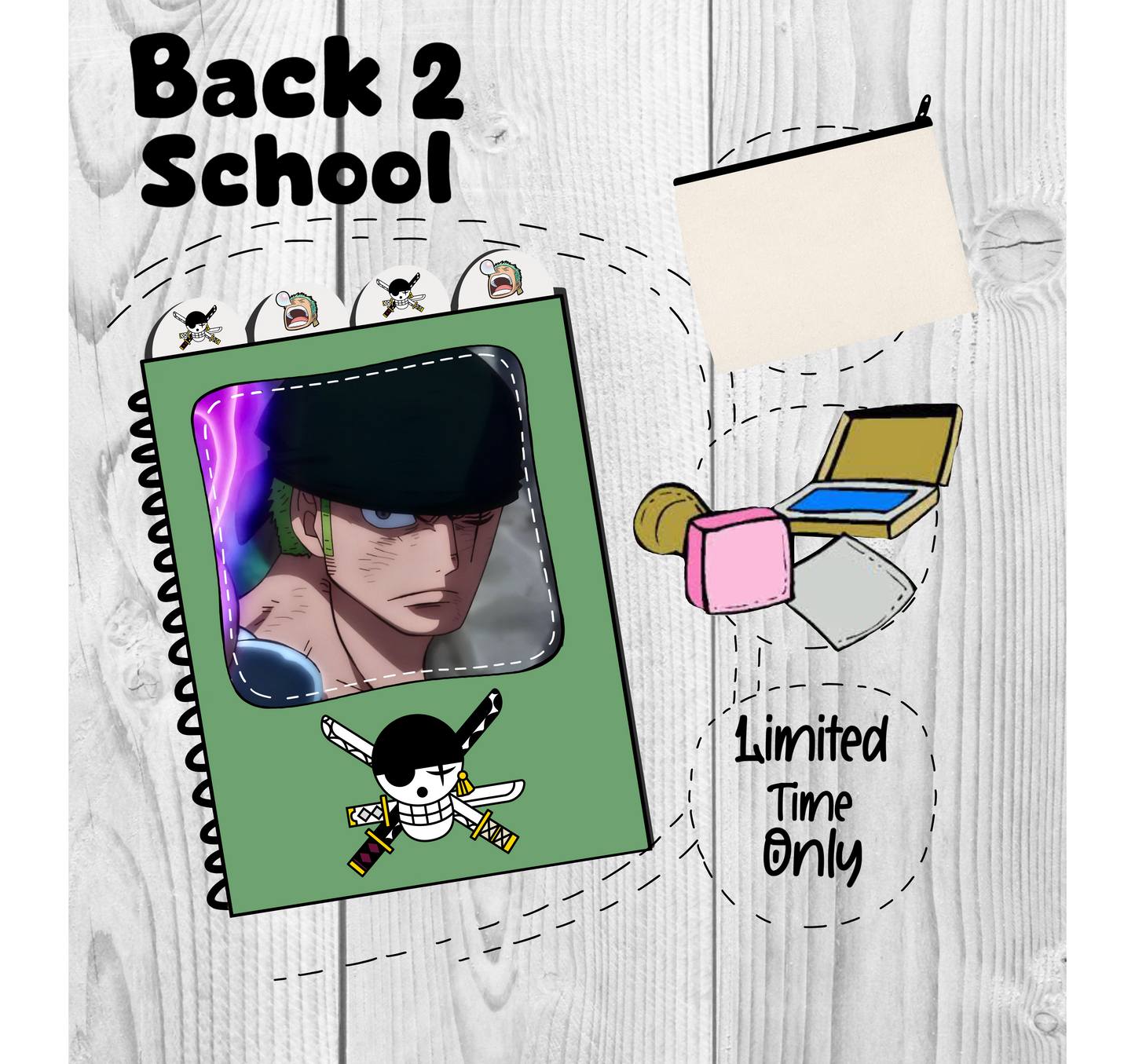 Zoro (OP Pirates) Back to school bundle